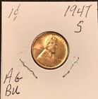 1947-S Lincoln Wheat Cent Penny Absolute Gem BU Free Shipping