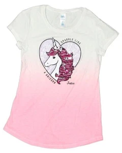 Justice Size 7 Girls Ombre Sparkle Like a Unicorn Short Sleeve T-Shirt - Picture 1 of 2