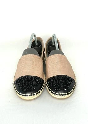 Circus Sam Edelman Loretta Moccasin Woven Beaded Blush Black Espadrille Size 7.5 - Image 1 of 4