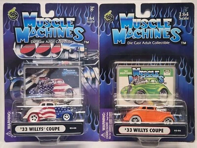 (2) 2003 Funline 1:64 Scale Muscle Machines • '33 Willys Coupe Lot - Image 1 of 4