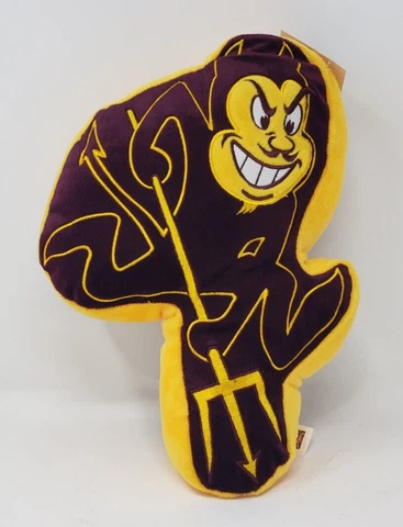 ARIZONA STATE SUN DEVILS HIGH QUALITY STUFFED PLUSH MASCOT DEVIL PILLOW 14X10X4 Cover