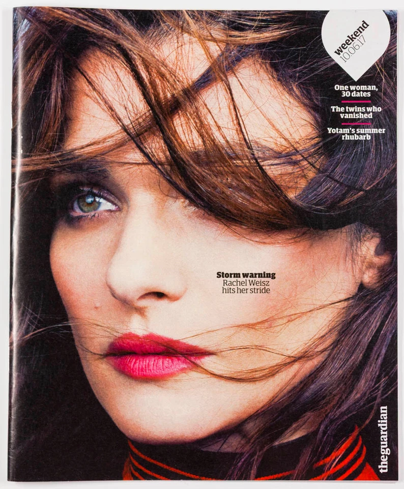 RACHEL WEISZ YOTAM OTTOLENGHI RHUBARB RECIPES UK Guardian magazine 10 June 2017 - Image 1 of 1