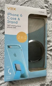 VEX iPhone 6 6S Black Mobile Gel Skin Case And Rotating Stand H-28666 L@@K - Zdjęcie 1 z 3