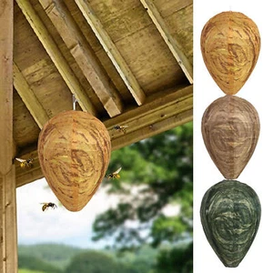 2pcs Wasp Nest Deterrents Waterproof Fake Hornets Nest Yellow Jacket Trap Wasp - Picture 1 of 15