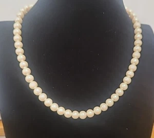 1928 Necklace Faux Pearls Signed 17" Adjustable Beaded - Picture 1 of 8