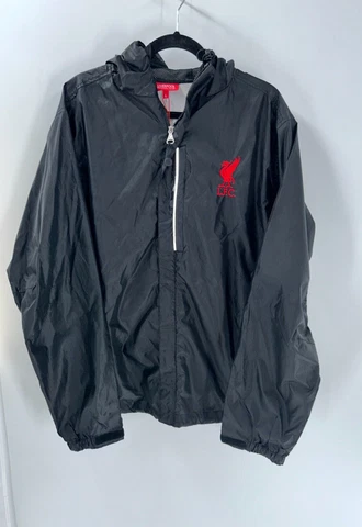 Men's Liverpool Football Club Black Full Zip Windbreaker Size L NWOT Cover