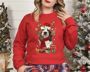 Xmas Sweatshirt Basset Hound Dog Christmas Jumper Day Stocking Filler - Picture 1 of 6