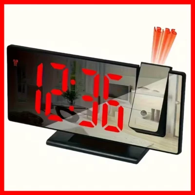Projection Alarm Display Clock Multifunction Intelligent Luminous Light Mirror - Image 1 of 4
