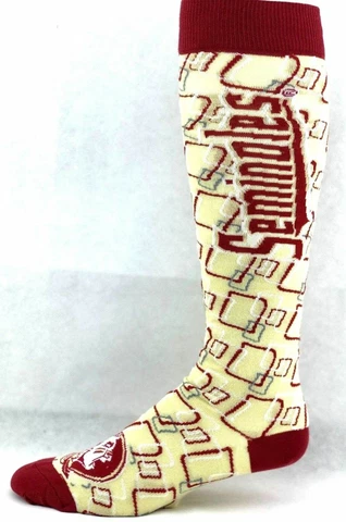 Florida State Seminoles Gold & Maroon Repeat Rectangles Thin Long Socks Cover