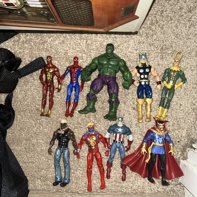 Marvel Universe 3.75 Action Figure Lot Spider-Man, Thor, Dr Strange, Luke Cage  - Image 1 of 4