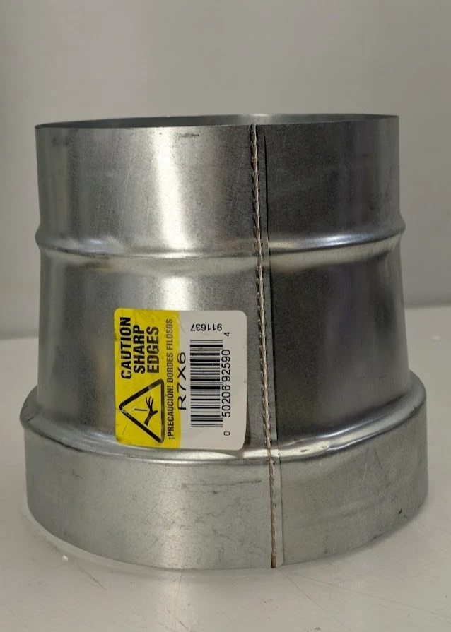 Round Steel Pipe Reducer - 7 Inch to 6 in | Increase / Decrease Pipes Size HVAC