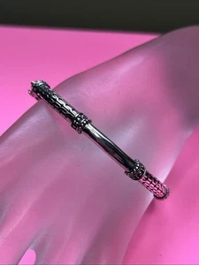 Sarda Bali Klapp Armreif Armband 925 Sterling Silber Sicherheitsverschluss signiert 7,25" - Bild 1 von 7