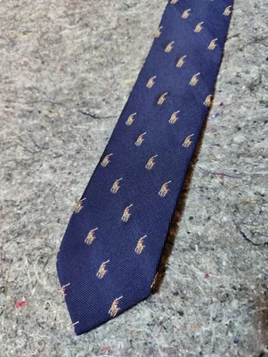 Logotipos de pony azul corbata polo Ralph Lauren vintage hechos a mano en Italia Foto 1 de 4