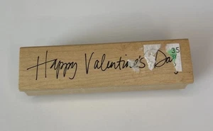 Holz Stempel HAPPY VALENTINE’S DAY Basteln Scrapbook Zeitschriften Geschenkanhänger - Bild 1 von 4
