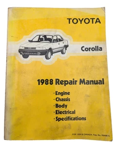1988 Toyota Corolla Repair Manual RM067U w/Fold Out Wire Diagram - Picture 1 of 11