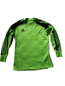 🔥 ADIDAS Green Youth XL Climalite Soccer Jersey Long Sleeves W/Padded Elbows - Picture 1 of 8