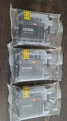 SEALED Set Of 3 🖤 EZ ink LC203XL Inkjet Printer Ink Cartridges In Black - Image 1 of 4