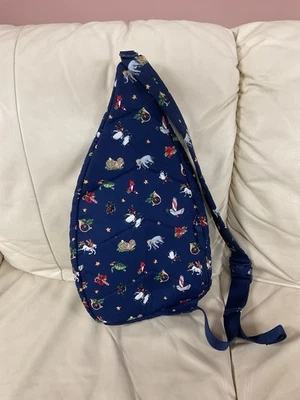 Mochila Vera Bradley Snow Globe Motifs Azul Marino Acolchada Bandolera Nueva con Etiquetas Foto 1 de 4