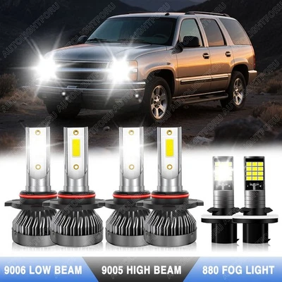 For Chevy Tahoe 2001-2006 6x Combo LED Headlight High Low Beam + Fog Light Bulbs - Image 1 of 4