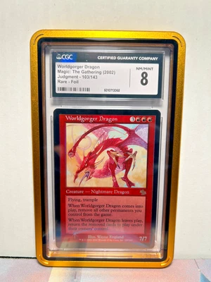 **FOIL Worldgorger Dragon MTG Magic Judgment | English | Near Mint-Mint CGC 8** - Image 1 of 2