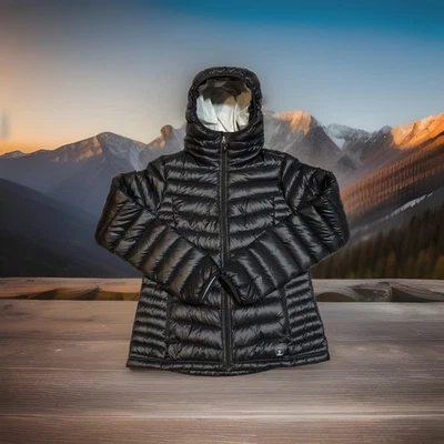 Eastern Mountain Sports Downtek Goose Down Winter Hooded Jacket Women’s M Black - Image 1 of 4