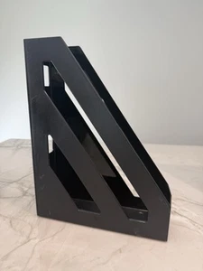 Magazine Holder  Organizer Black Plastic 9.25" X 12" X 3" - Picture 1 of 3
