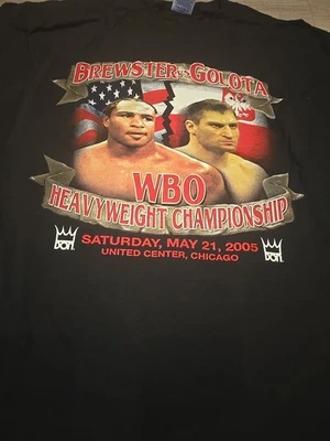 Brewster VS GOLOTA Vintage MAY 2005 T SHIRT Boxing Deadstock BLACK XL CHICAGO  - Image 1 of 4
