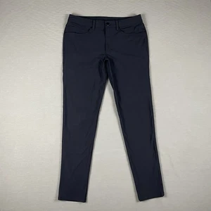 Lululemon ABC Slim-Fit Trouser Pants Mens Size 32x33 Black Chino Preppy Stretch - Picture 1 of 9