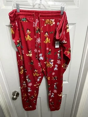 Pantalones deportivos Disney Dogs Navidad 3X rojos para mujer nuevos con etiquetas Foto 1 de 4