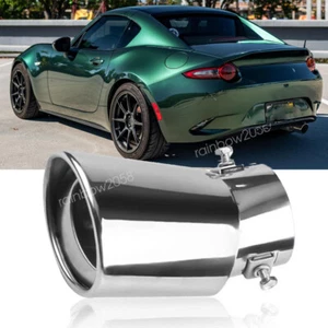 Chrome Stainless Steel Rear Car Exhaust Pipe Tail Muffler Tip For Mazda 3 6 - Picture 1 of 15