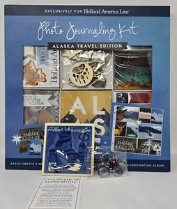 Holland America  Alaska Travel Scrapbook Journal Crafting +Tiles & Charms Lot - Picture 1 of 12