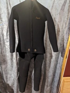 IMPERIAL 2 Piece Wet Suit Jacket Pants Black Scuba Diving Snorkel Long Sleeve - Picture 1 of 23