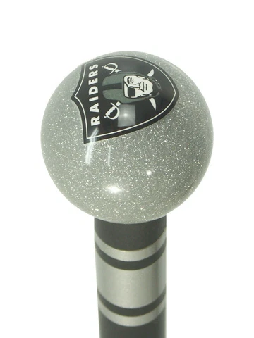 Las Vegas Raiders walking cane featuring a Officially Licensed NFL Ball Handle Cover