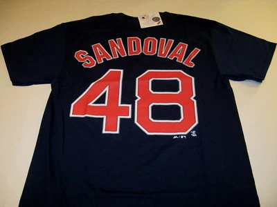 Camiseta deportiva de béisbol Pablo Sandoval Boston Red Sox Majestic MLB ¡Nueva! NUEVO CON ETIQUETAS MED Foto 1 de 2