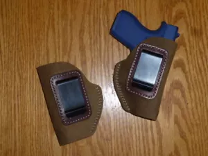 Funda ocultadora de cuero MARRÓN-IWB GLOCK 42 LC9 LC380 Kahr 1911 3 Keltec PF9 - Imagen 1 de 4