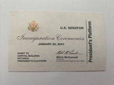 2001 President George W. Bush Inauguration Senator's Ticket President's Platform