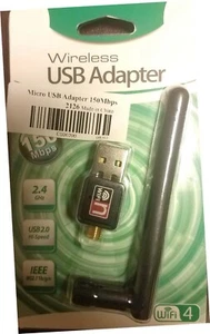 New USB wifi adapter 802.11N / 150Mbps with external antenna, qty 1 - Picture 1 of 2