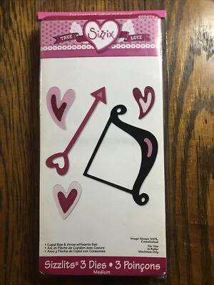 Sizzix Sizzlits 3 Die TRUE LOVE LOVELY FLOWERISHES SET usado Foto 1 de 4