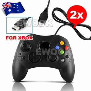 2x DualShock Gamepad Game Controller Joypad For Microsoft Original XBOX Black - Picture 1 of 7