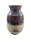 Vintage O&#39;Clay Southwestern Art Pottery Vase Blue Drip Tan Signed 6 1/2&quot;