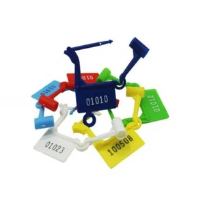 50 Pcs Plastic Security Padlock Seals Numbered Tamper Proof Luggage Plastic Tags - Picture 1 of 4