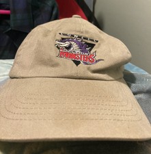 Vintage Lowell Lock Monsters Hat Strapback Cap Beige Minor League Hockey AHL