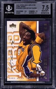 Kobe Bryant 2000 Upper Deck "Employee Game Jersey" RPA Auto Signed Card BGS 7.5 - Picture 1 of 2