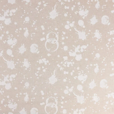 Gardinenstoff Dekostoff Farbkleckse Punkte natur weiß 1,4m Breite - Bild 1 von 4