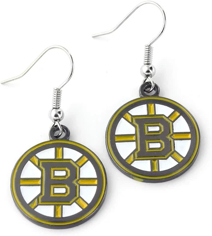 BOSTON BRUINS - TEAM LOGO - DANGLE EARRINGS BRAND NEW - NHL-ER-015-07 Cover