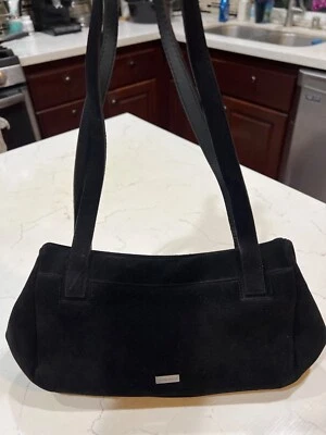 BOLSO DE MANO de gamuza vintage BRUNO MAGLI NEGRO nuevo nunca usado AUTÉNTICO hermoso Foto 1 de 4
