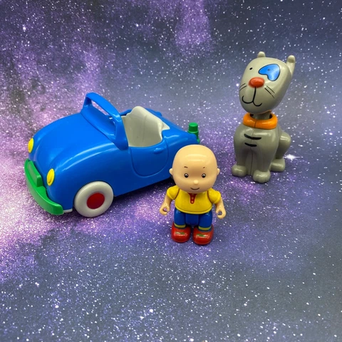 PBS Kids Caillou & Gilbert Figures & Car Vehicle Lot Playset Imports Dragon Toys Cover