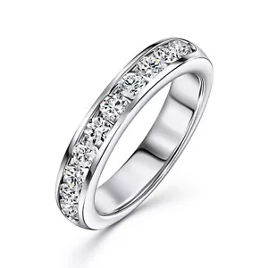Anello di fidanzamento donna 0,89 CT 14K oro bianco tondo diamanti coltivati in laboratorio - Foto 1 di 3