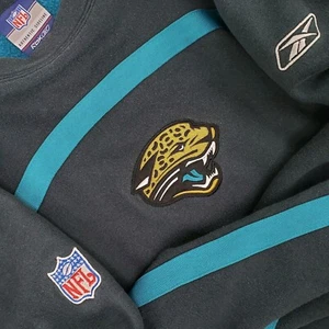 Vintage Reebok Jacksonville Jaguars Sweatshirt On Field Sideline 2XL XXL NFL Y2K - Picture 1 of 20