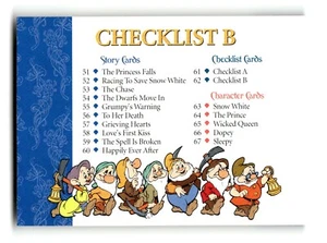 1993 Disney Snow White and the Seven Dwarfs Trading Card #62 Checklist B - Picture 1 of 4